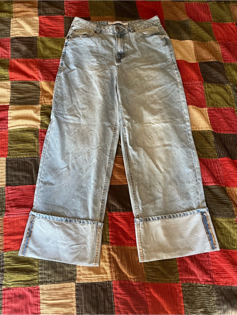 Tinseltown Light Blue Wide Leg Cuffed Jeans Size 13